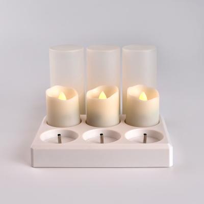 China Rechargeable Flameless Flameless LED Tea Lights, Set of 6 Warm Yellow Changing Candles with Remote Frosted Cups for Outdoor for sale