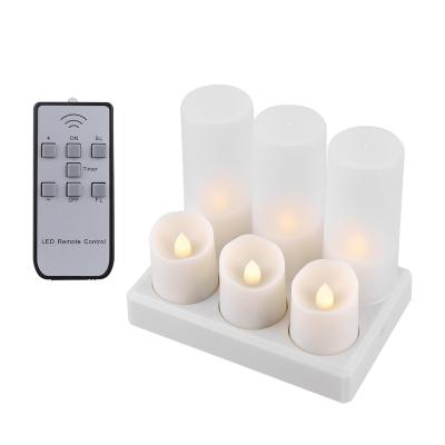 China USB LED Tea Light Flameless Flickering White Fill Candle with Timer Remote Warm Yellow Color for Birthday Wedding Home Decor for sale