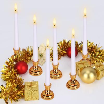 China Birthdays Home Decoration Moving Flame LED Taper Candles With Battery Operated for sale