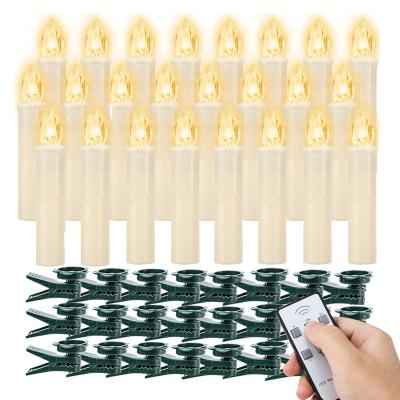 China Holiday Warm Yellow Flickering Dimmable Removable Led Candle Light Christmas Tree Lights Candle For Xmas Tree Decor for sale