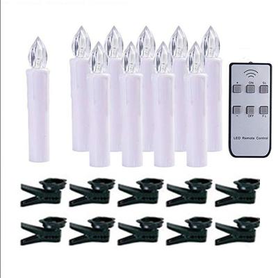 China Warm Yellow Detachable Holiday 10 Pcs Flickering Dimmable LED Candle Lights For Christmas Tree for sale