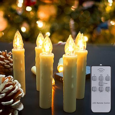 China Holiday Christmas Tree Decor Led Candle Lights Flamelees Battery Operated Remote Control Electric Candle, Clip on Christmas Tree for sale