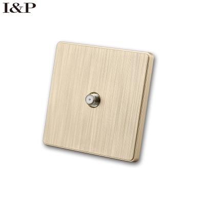 China OEM ODM 86mm*86mm/146mm*86mm PC Wall Residential/General Purpose UK Standard Material Gold Switch and Outlet Satellite Socket for sale