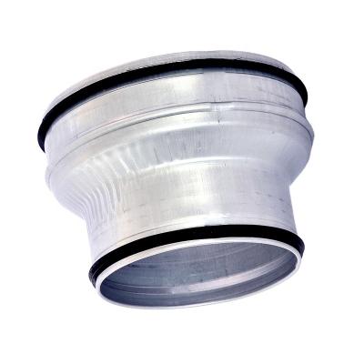 China HVAC Industrial Air Conditioning Ventilation Air Duct Single Wall Round Spiral Pipe Pressed Duct Reducer With Sealing Gasket for sale