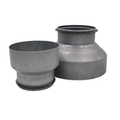 China Industrial HVAC Spiral Ventilation Pipe Fitting Quiet-Duct Round Metal Adapter For Distribution Box Female-Male Pressed Reducer for sale