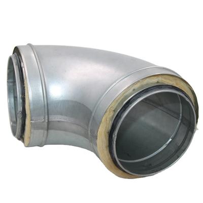 China Industrial HVAC Air Duct Spiral Pipe Duct Pre-insulated Fit Pressed Bend With Pressed Outer Casing for sale