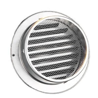 China Modern Round Stainless Steel Duct Outlet Hood Outdoor Outer Wall Windproof Rain Hat Ventilation Cover Kitchen Vent Grill for sale