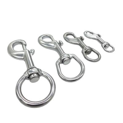 China Stainless Steelswivel Sanp Hook Heavy Industry Swivel Eye Hook Dive Single Swivel Eye Hook Instant Pet Leash Buckle for sale