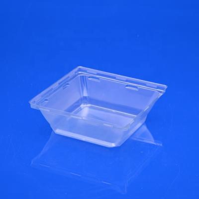 China Tear Off Lid PET Air Tight Plastic Food Container Lids , Plastic Box Hinged Crate With Clear Lid for sale