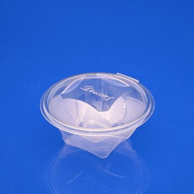 China Disposable Food Takeout Salad Bowl Disposable Container With Lid 750ml Plastic Salad Bowl PET Salad Bowl With Hinged Lid for sale