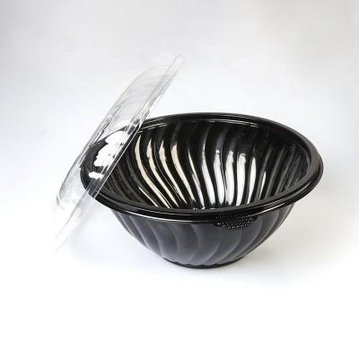 China Disposable Container For Food To Go Transparent Salad Bowl 280oz Disposable Container With Separate Lid for sale