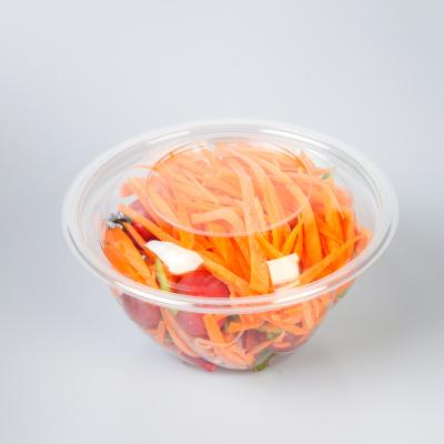 China Disposable Eco - Friendly PET Material Clear Lid With Black Base Salad Bowl Salad Container for sale