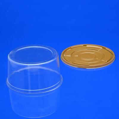 China Disposable Container For Food Clear Plastic Container Cake Container Cake 9inch Transparent Gold Dome for sale