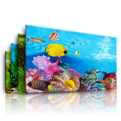 China HD 3d aquarium wallpaper background painting stereo viable aquarium props decorations for sale