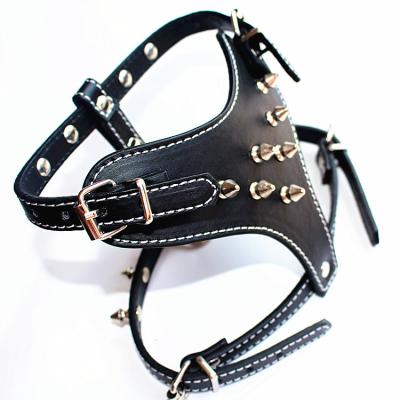 China Durable Hot Rivet Style Pet Chest Ties Faux Leather Large Dog Pet Chest Straps Pull Out Dog Chest for sale