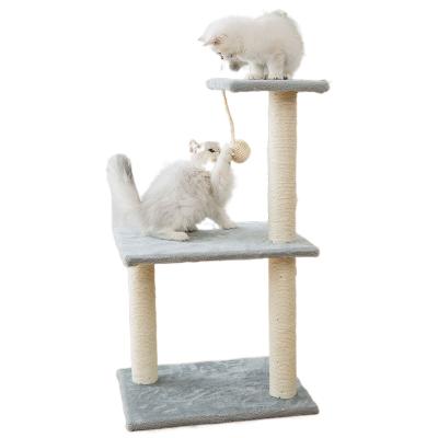 China Wholesale Plush Large Sustainable Natural Pet Housing Sisal Wooden Cat Tree Furniture Cat Tree for sale