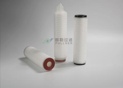 China OD 69mm Polypropylene Pleated Filter Cartridge Micron 0.22um Nominal Rating Te koop