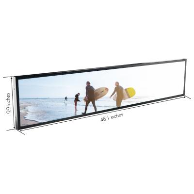 China 48.1 Inch Indoor Wall Mounted Android Stretched Bar Shelf LCD Display Advertising Screen for sale