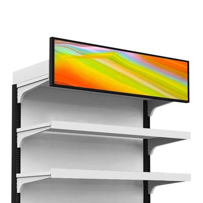 China 49.5 Inch Indoor Hd Video Restaurant Stretched Bar Shelf Lcd Display Stretch Advertising Lcd Screen for sale