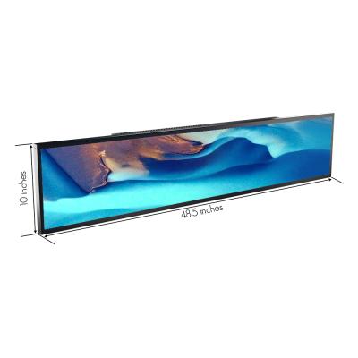 China Indoor 48.1 Inch Supermarket Mainland Display Racks Stretched Bar LCD Display Advertising Screen for sale