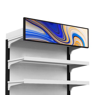 China 36 Inch Supermarket Shelf Android Wifi Indoor Wall Mounted Display Stretched Bar LCD Display Digital Signage LCD Display for sale