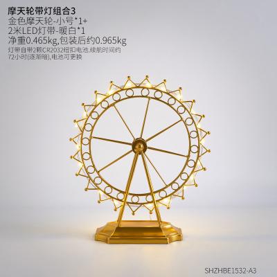 China Beautiful novelty and creative home decoration opens ferris wheel home decor light led metal crafts works for home decoration for sale