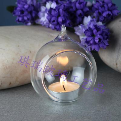 China Crytal Candle Holder Crystal Clear Glass Candle Holders Circle Romantic Wedding for sale