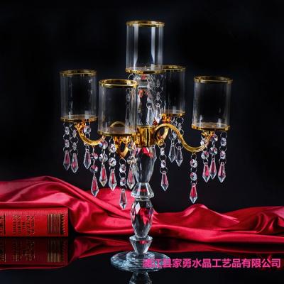 China Nordic wholesale glass candle holder wedding candle holder crystal glass candle holder home decoration table for sale