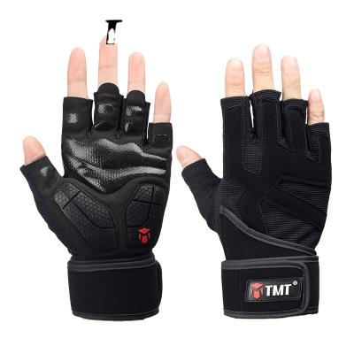 China TMT Unisex Gym Half Finger Gym Gloves Women Workout Fitness Gloves Men Bodybuilding Dumbbell Weightlifting Training for sale