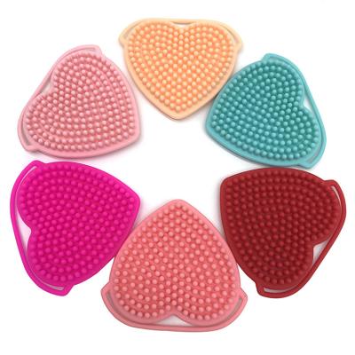 China New Heart Shape Silicone Soft Face Sweep Brush Skin Care Soft Facial Massager Beauty Cleansing Brush for sale