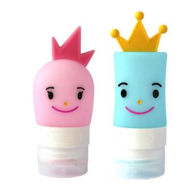 China Prince Princess Travel Bottle Selling Portable Cartoon Silicone Shampoo Bottle /Soft and Lovely Silicone Bath Wholesale Bottle for sale