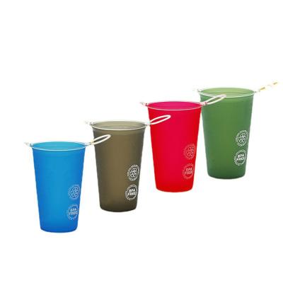 China Sustainable Reusable collapsible portable run outdoor plastic cup soft sports water cup for sale