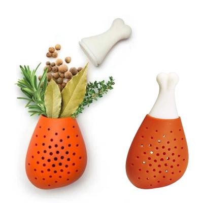 China Viable Stew And Soup Silicone Seasoning Bag Chicken Herb Infuser Spice Infuser for sale