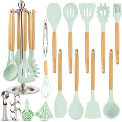 China 16pcs Viable Spatula Set For Non-stick Cookware Kitchen Tool Silicon Kitchen Accessories Non-Toxic Cookware Set for sale