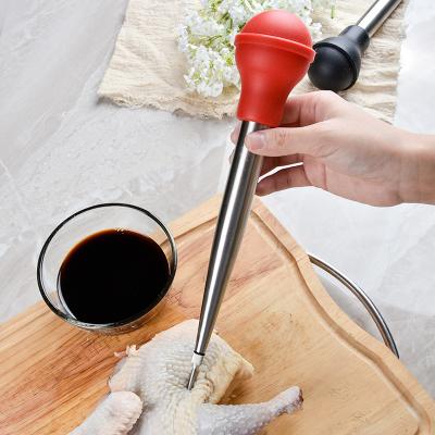 China Viable Viable Marinade Needle Injector Seasoning Kitchen Seasoning Turkey Baster Meat Baster Syringe Stainless Steel Meat Injector Syringe Kit for sale