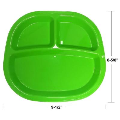 China Sustainable Sustainable 3-Compartment Divided Kids Plastic Tray Dinner Eco Friendly Kids Dish for sale