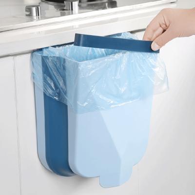 China Wall Mounted Collapsible Hanging Collapsible Door Waste Bin Kitchen Foldable Bins Durable For Cabinet for sale