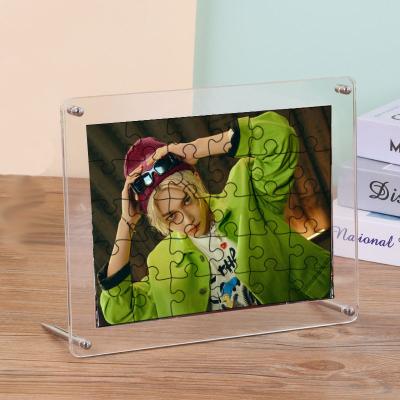 China Wholesale Kpop Idol Children's Goods South Korean Misplaced Group Photo Acrylic Puzzle Photo Frame for sale