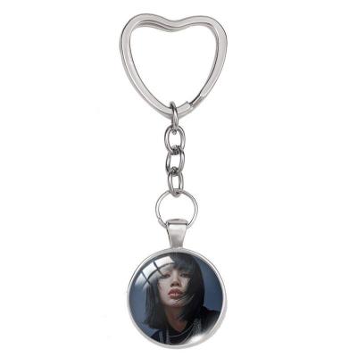 China Metal Wholesale Kpop Idol Merchandise Blpink Metal Round Shape Key Chain for sale