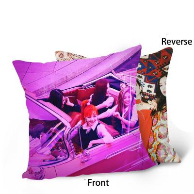 China Wholesale Kpop Anti-Static Idol Goods Pink Black Rose Pillowcase Cushion Cover for sale