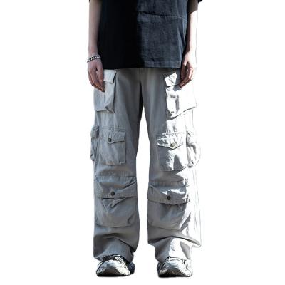 China Breathable Cheap Price 100% Cotton Stacked 12 Pocket Fashion Streetwear Mens Cargo Pants for sale