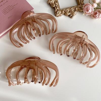 China Large 10.5CM Crab Scale Hair Claw Clip Ponytail Barrette Holder Sleek Plastic Hair Claw Clips for sale