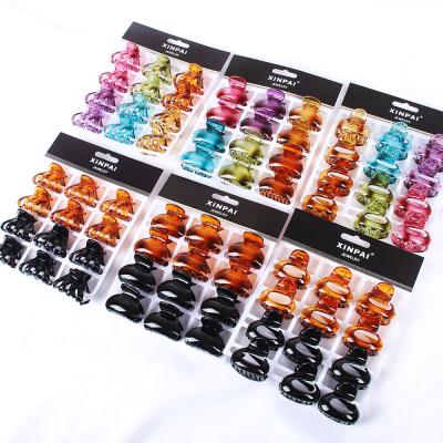 China Fashion Women Hair Accessories 12PCS/Set Colorful Plastic Tortoiseshell Hair Clips Small Hair Claw Clips for sale