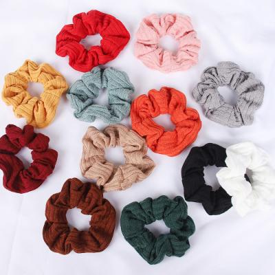 China Simple Fashion Knitted Fabric Hair Accessories Ponytail Holder Hair Ties Elastic Hair Bands Scrunchies for sale