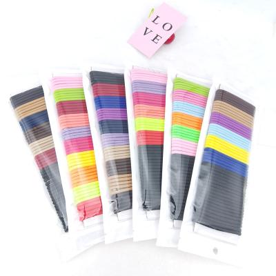 China 50PCS High Ponytail Holder Hair Ties Elastic Bands Black Elastic Bands 5cm Colorful Basic Hair Ties Base for sale