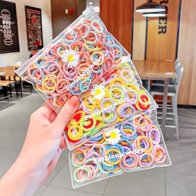 China 100PCS Candy 100PCS Nylon Elastic Bands Ponytail Hair Holder Rope Ties Single Child Girls Small Elastic Hair Bands for sale