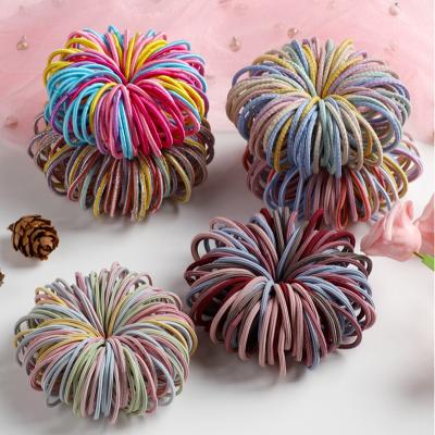 China 100PCS Fashion Girls Kids Hair Accessories Scrunchies Elastic Bands Small Hair Ties Elastic Hair Bands for sale