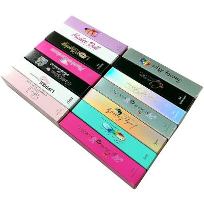 China Custom Pink Lip Gloss Paper Boxes Materials Logo Printed Luxury Cosmetic Gift Recycled PAC Packaging Box For Cosmetics for sale