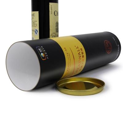 China Recycled Materials Luxure Round Tube Transport Shipping Kraft Paper Cardboard Cardboard For 375ml 4 6 12 Bottle Wine Wrapping Paper Gift Box for sale