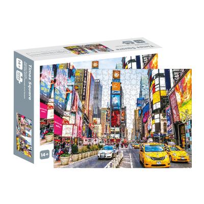 China Professional Manufacturer Wholesale Recycled Materials Paper Jigsaw Puzzles Customized 1000 Pieces Time Square for sale